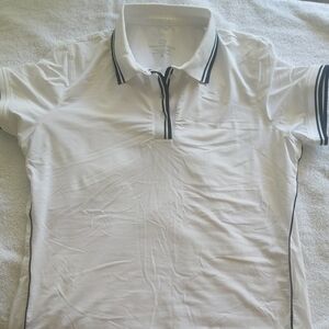 White Polo Shirt with Black Accents